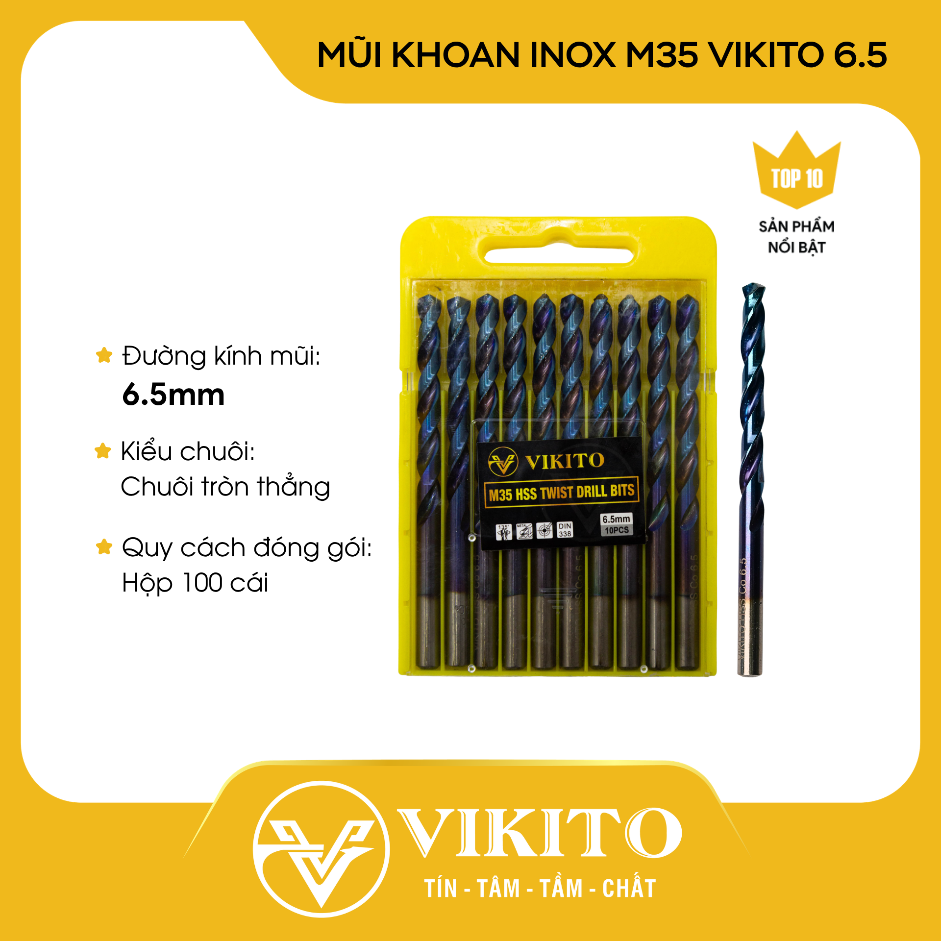 Mũi khoan inox M35 VIKITO 6.5